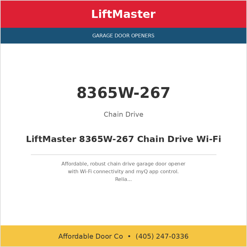 LiftMaster 8365W Chain WiFi — garage door repair Oklahoma City